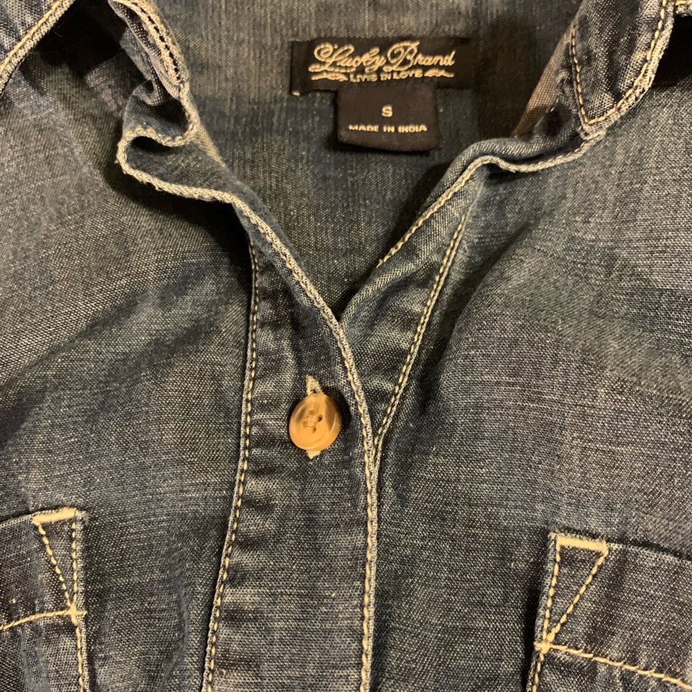 Lucky Brand Soft Chambray Denim Shirt Dress Size Small - Picture 5 of 5